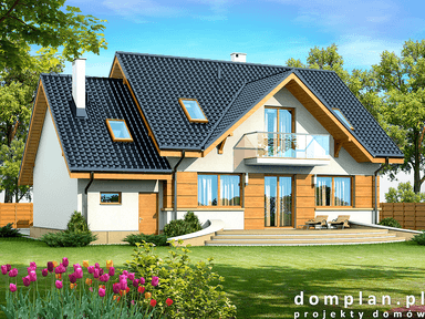 Wizualizacja domu jednorodzinnego Karmelita gold