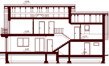 Przekrój projektu domu Karmelita Modern 2M