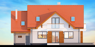 Elewacja ogrodowa domu Karmelita Modern