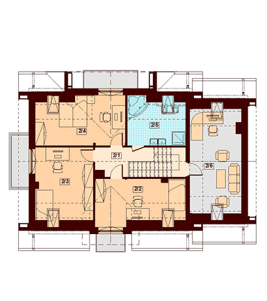 Rzut poddasza domu jednorodzinnego Karmelita Modern