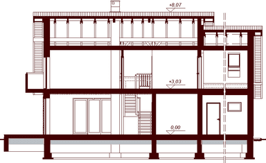 Przekrój projektu domu Kendra 2M