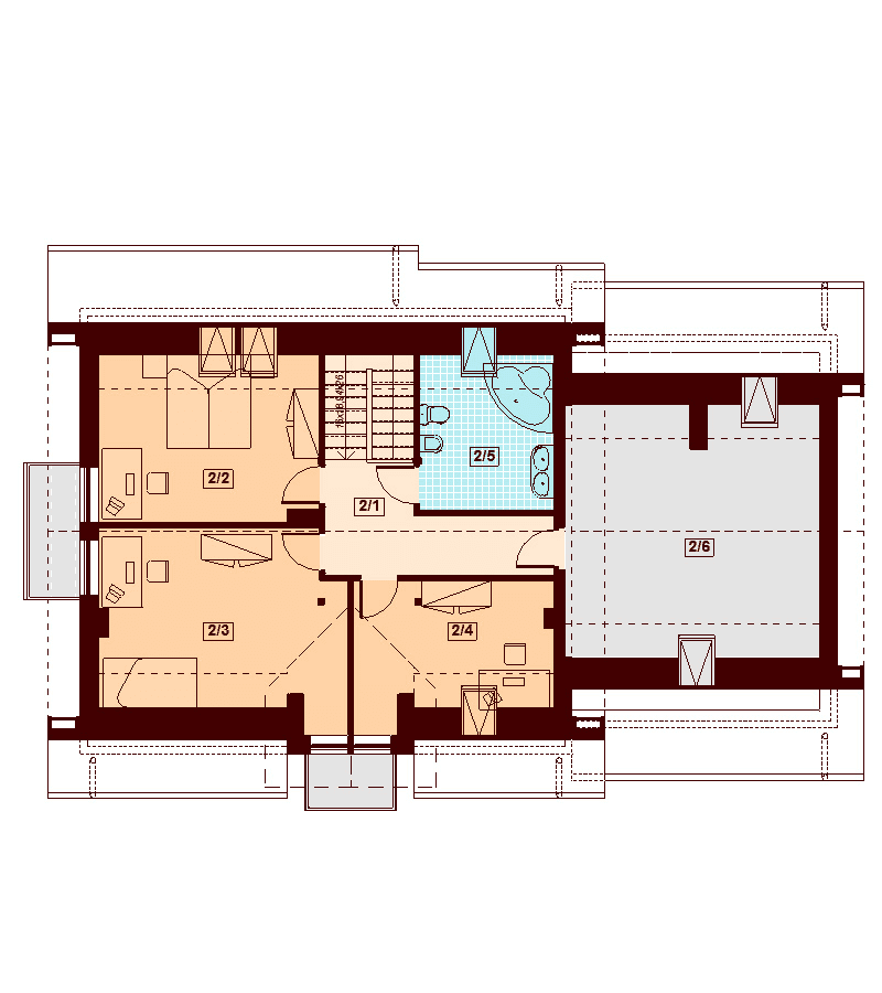 Rzut parteru domu jednorodzinnego Kendra 2M