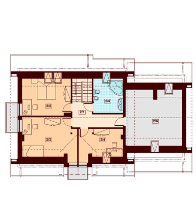 Rzut parteru domu jednorodzinnego Kendra 2M