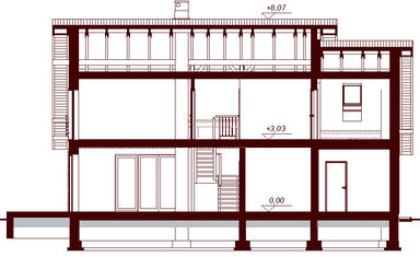 Przekrój projektu domu Kendra Bis