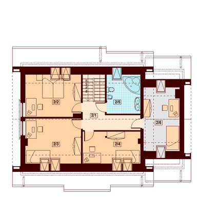 Rzut poddasza domu jednorodzinnego Kendra Bis