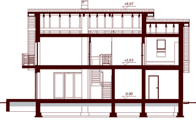 Przekrój projektu domu Kendra mała
