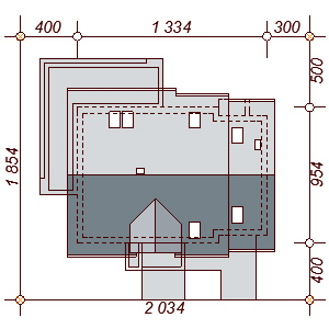 Usytuowanie domu Kendra mała na działce