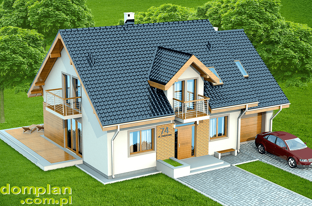 Wizualizacja domu jednorodzinnego Kendra mała
