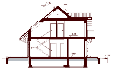 Przekrój projektu domu Kendra XS 2M