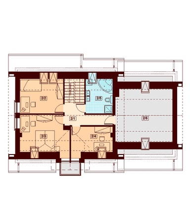 Rzut poddasza domu jednorodzinnego Kendra XS 2M