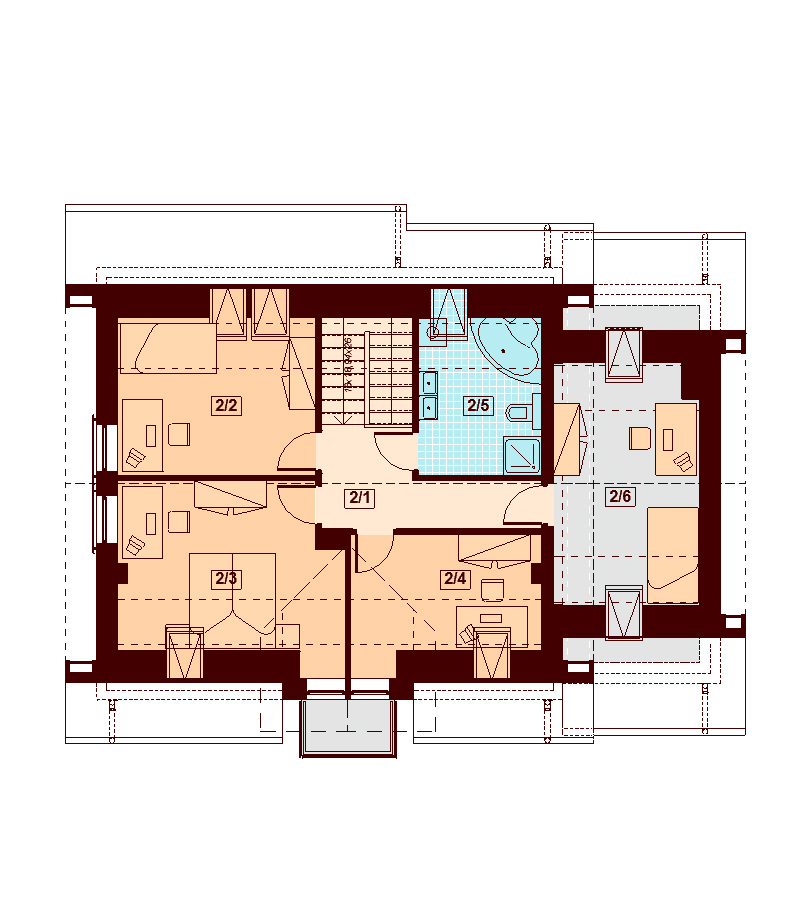 Rzut parteru domu jednorodzinnego Kendra XS