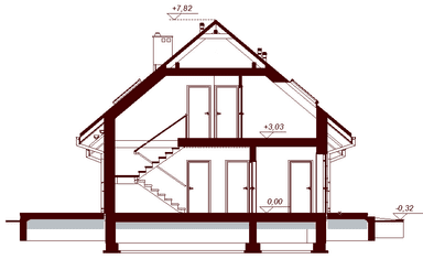 Przekrój projektu domu Kendra SX Bis