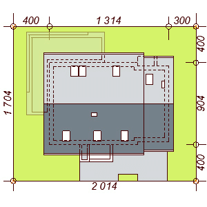 Usytuowanie domu Kendra XS Bis na działce