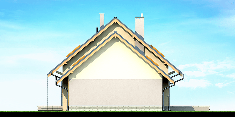 Elewacja boczna domu jednorodzinnego Lisandra 2M