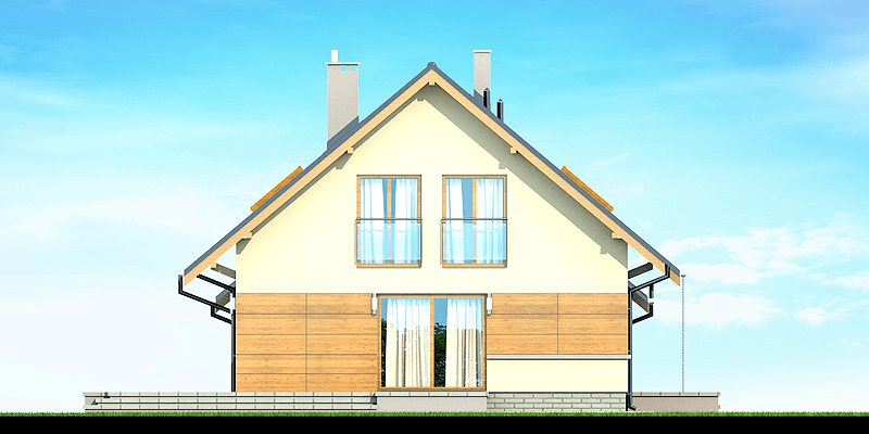 Elewacja boczna domu jednorodzinnego Lisandra 2M