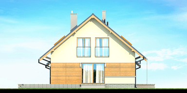 Elewacja boczna domu jednorodzinnego Lisandra 2M