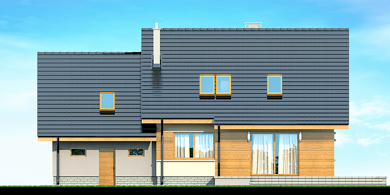 Elewacja ogrodowa dom jednorodzinnego Lisandra 2M