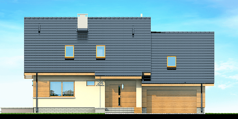 Elewacja frontowa domu jednorodzinnego Lisandra 2M