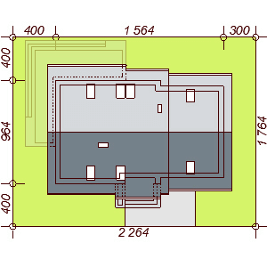Rzut usytuowania działki domu jednorodzinnego Lisandra 2M