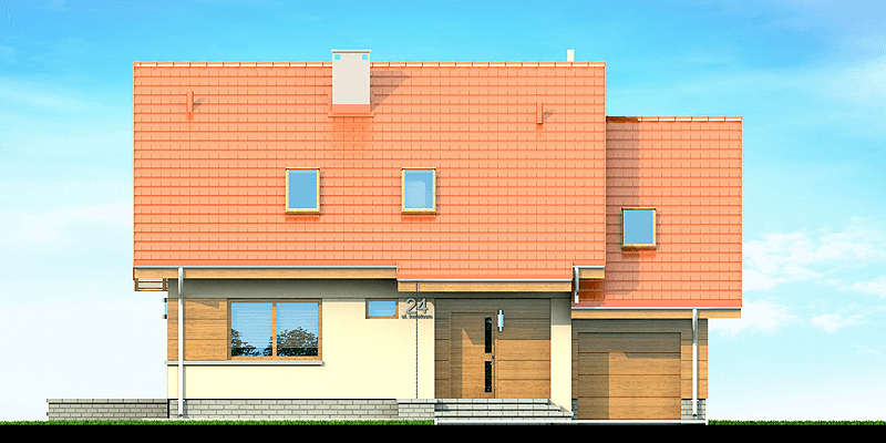 Elewacja frontowa domu Lisandra