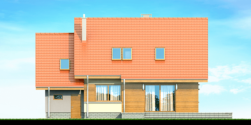 Elewacja ogrodowa domu Lisandra