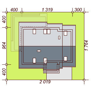 Usytuowanie domu Lisandra na działce
