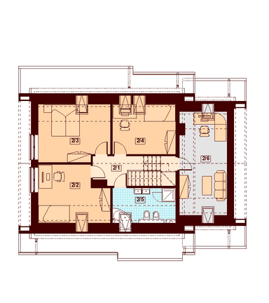 Rzut poddasza domu jednorodzinnego Lisandra