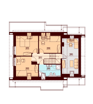 Rzut poddasza domu jednorodzinnego Lisandra mała