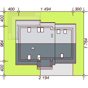Usytuowanie domu Lisandra mała 2M na działce