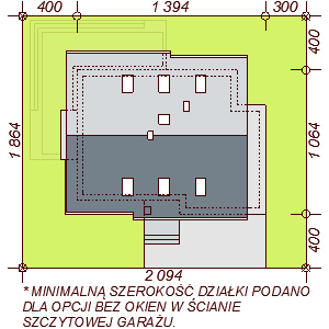 Usytuowanie domu  Marsala 2M na działce