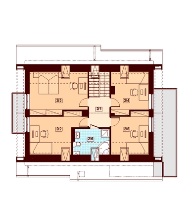 Rzut poddasza domu jednorodzinnego Marsala 2M