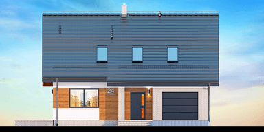 Elewacja frontowa domu jednorodzinnego Marsala