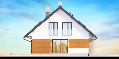 Elewacja boczna domu jednorodzinnego Marsala