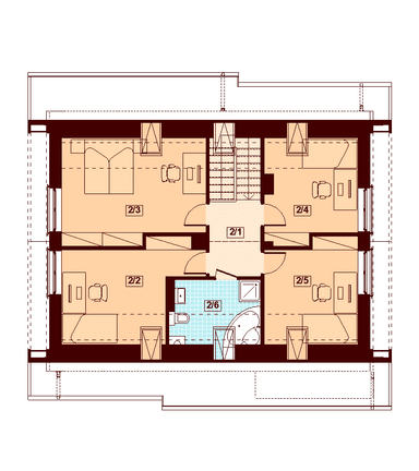 Rzut poddasza domu jednorodzinnego Marsala
