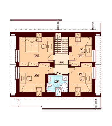 Rzut poddasza domu jednorodzinneg Marsala mała