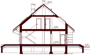 Przekrój projektu domu Marsala mała
