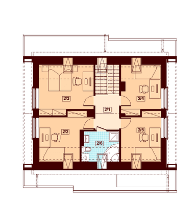 Rzut poddasza domu jednorodzinnego Marsala XS