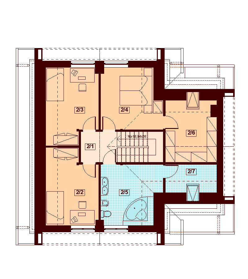 Rzut poddasza domu jednorodzinnego Noelia
