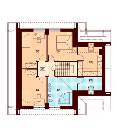 Rzut poddasza domu jednorodzinnego Noelia