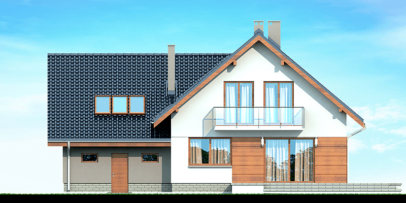 Elewacja ogrodowa domu jednorodzinnego Noelia bis 2M