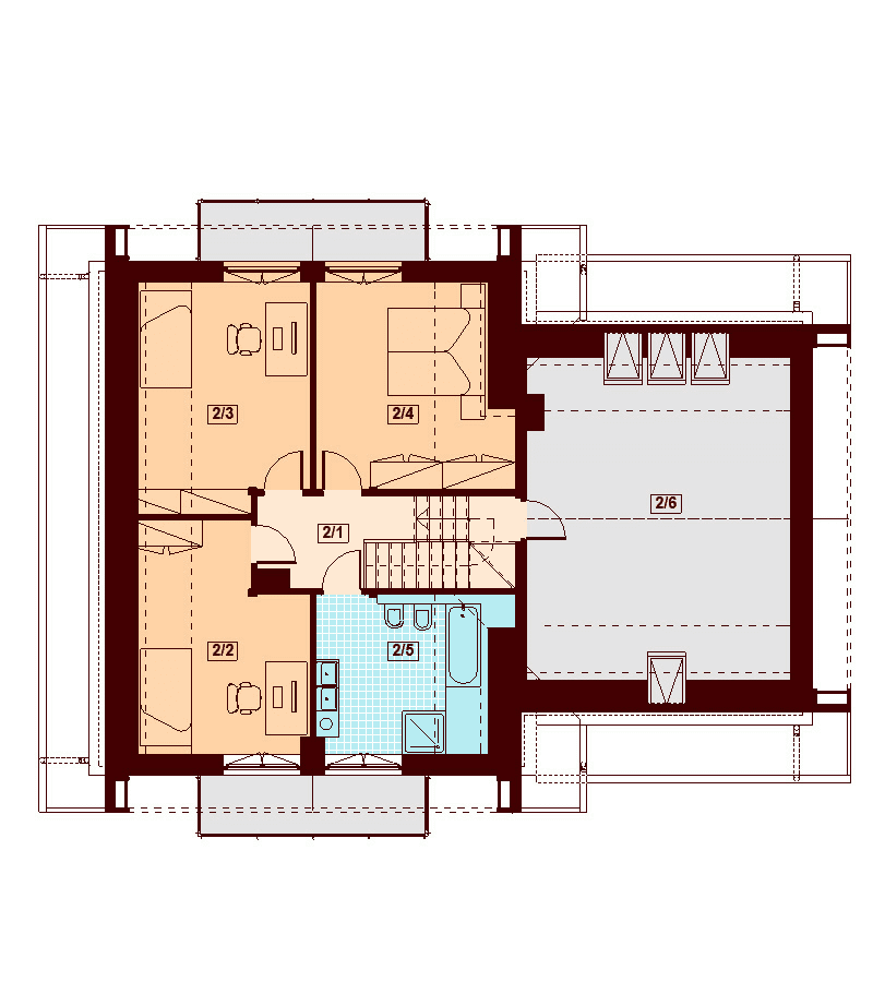 Rzut poddasza domu jednorodzinnego Noelia bis 2M