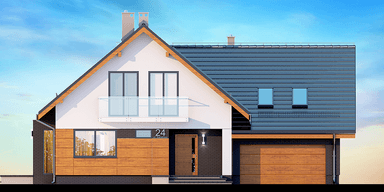 Elewacja frontowa domu Noelia Bis 2M z wyykuszem