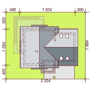 Usytuowanie domu Noelia Bis 2M z wykuszem