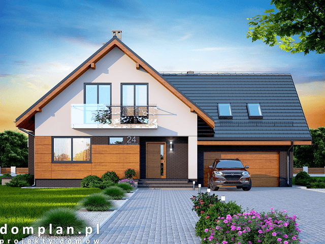 Wizualizacja domu jednorodzinnego Noelia Bis 2M z wykuszem