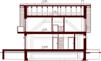Przekrój projektu domu Noelia Bis
