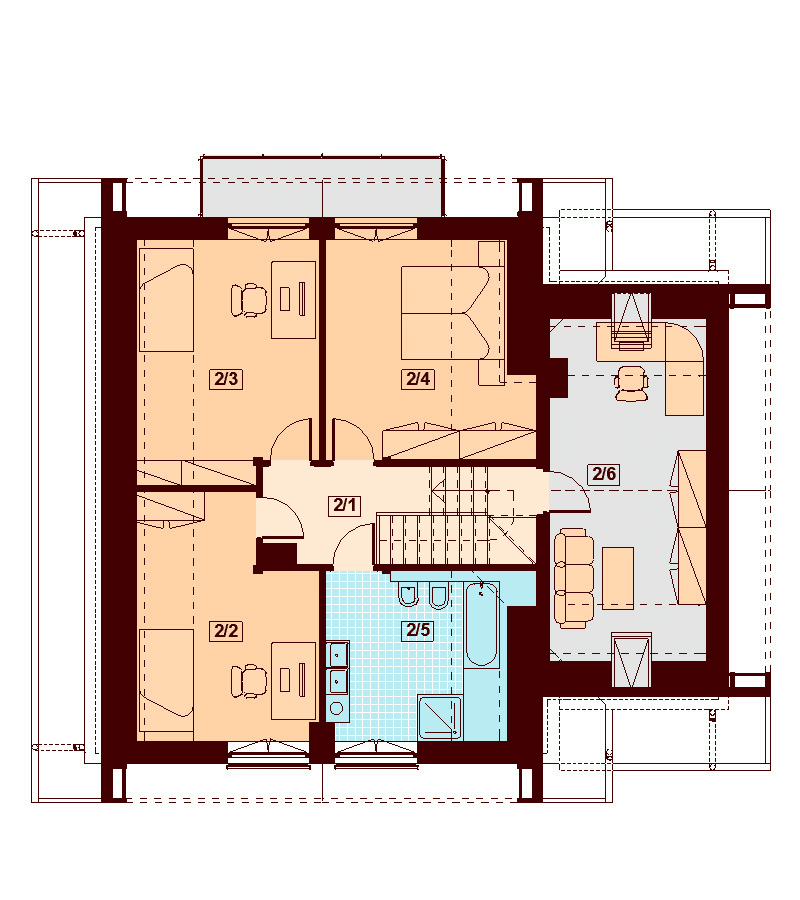 Rzut poddasza domu jednorodzinnego Noelia Bis