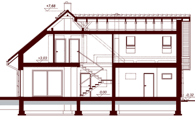 Przekrój projektu domu Noelia Modern 2M