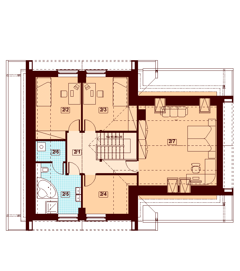 Rzut poddasza domu jednorodzinnego Noelia Modern 2M