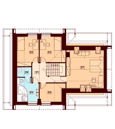 Rzut poddasza domu jednorodzinnego Noelia Modern 2M