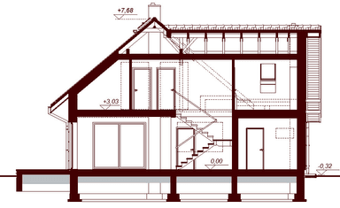 Przekrój projektu domu Noelia Modern